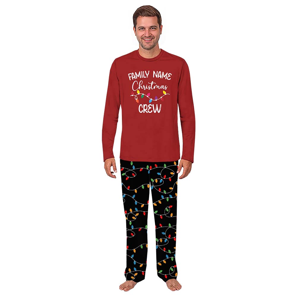 Personalized Family Name Christmas Light Matching Pajamas 3